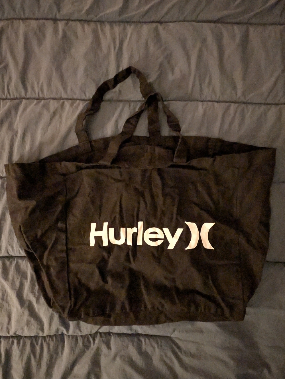 Hurley Black Canvas Tote with White Logo